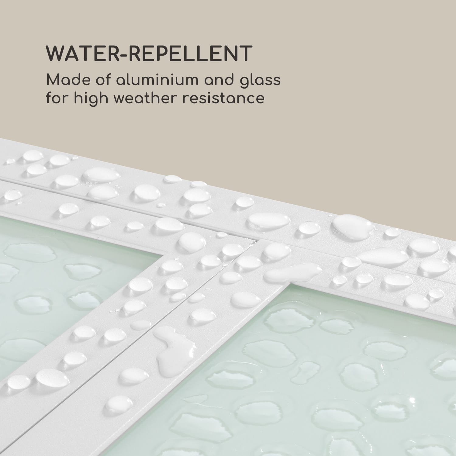 Pamplona Extension tuintafel max. 180 x 83 cm aluminium glas wit Wit