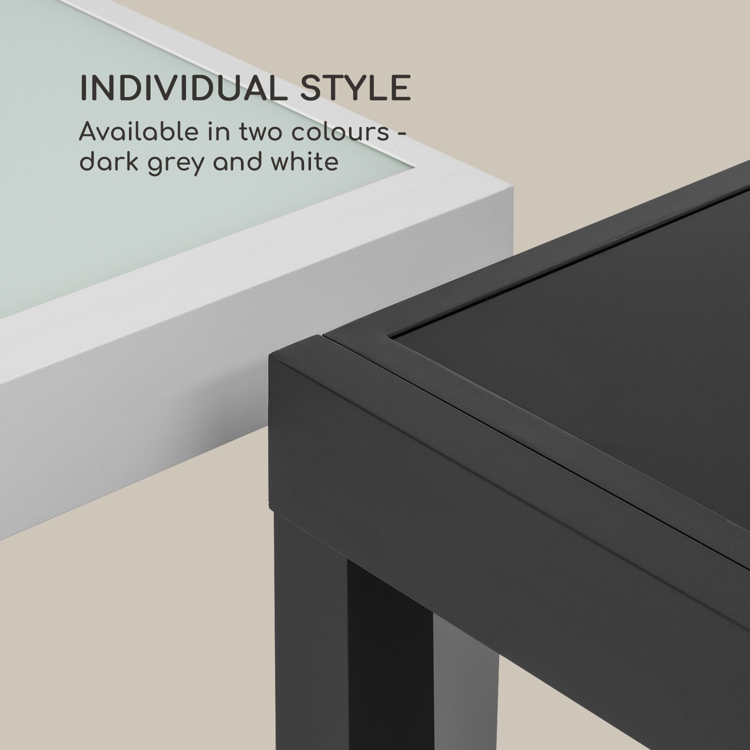 Pamplona Extension tuintafel max. 180 x 83 cm aluminium glas wit Wit