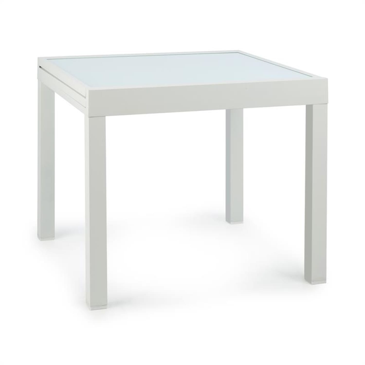 Pamplona Extension tuintafel max. 180 x 83 cm aluminium glas wit Wit
