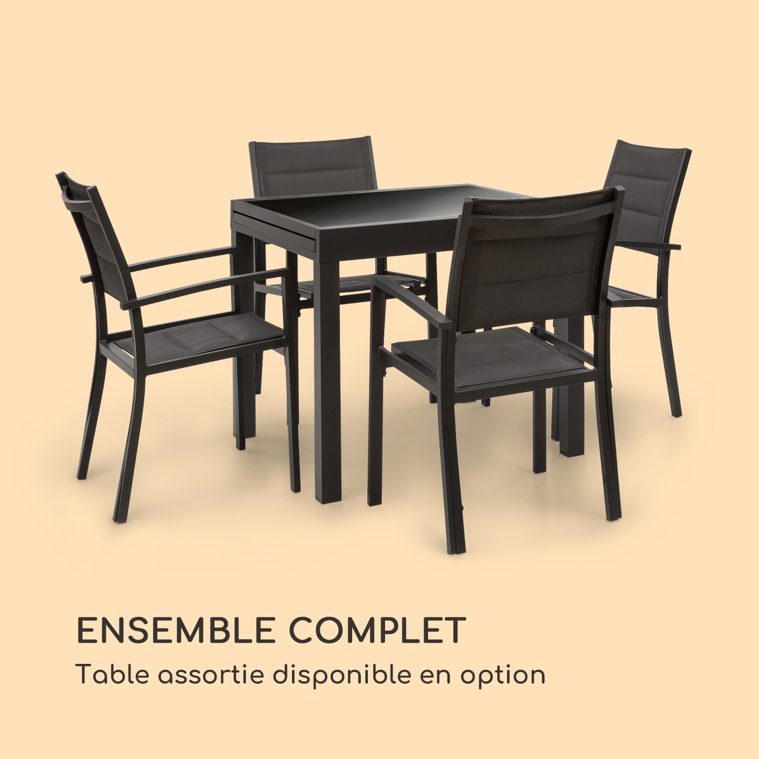 Torremolinos Set 2 chaises de jardin ComfortMesh gris foncé 