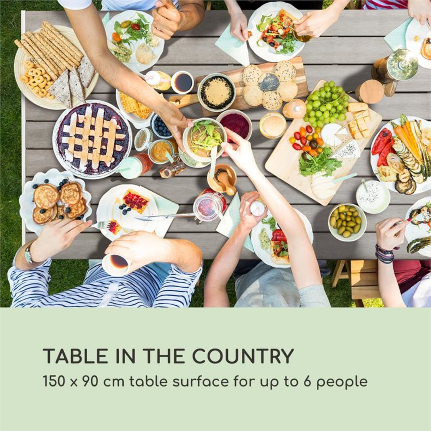 Bilbao, záhradný stôl, 150 x 90 cm, polywood, aluminij, bijelo/siva