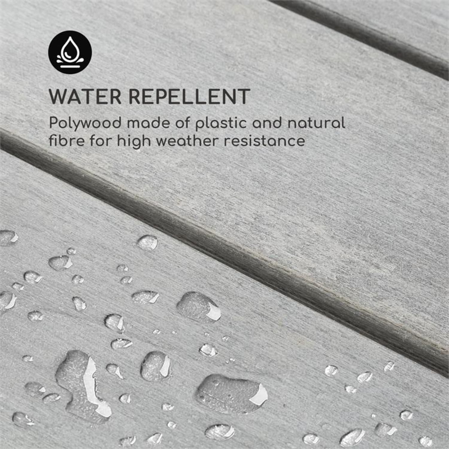 Bilbao, záhradný stôl, 150 x 90 cm, polywood, aluminij, bijelo/siva