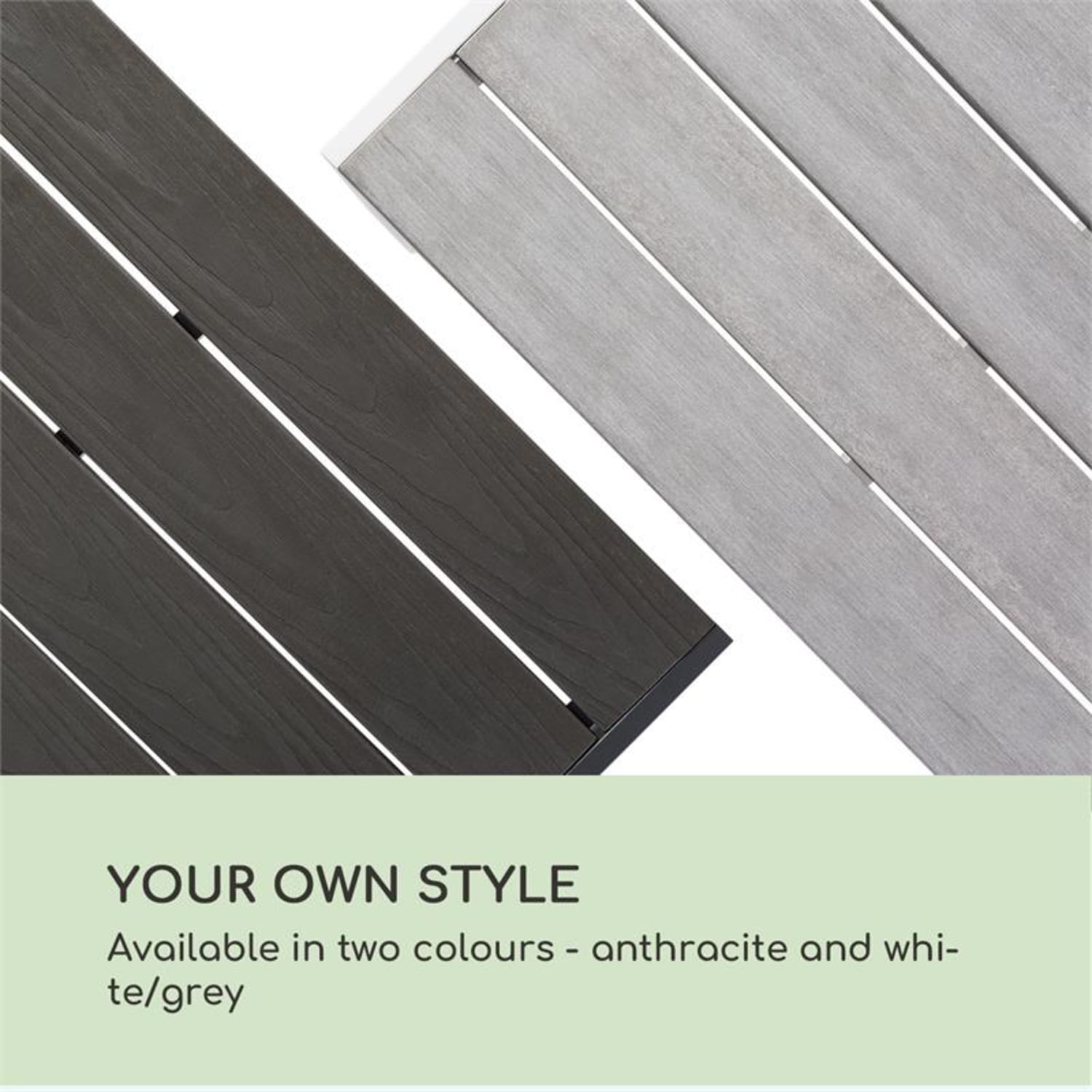 Bilbao, záhradný stôl, 150 x 90 cm, polywood, aluminij, bijelo/siva