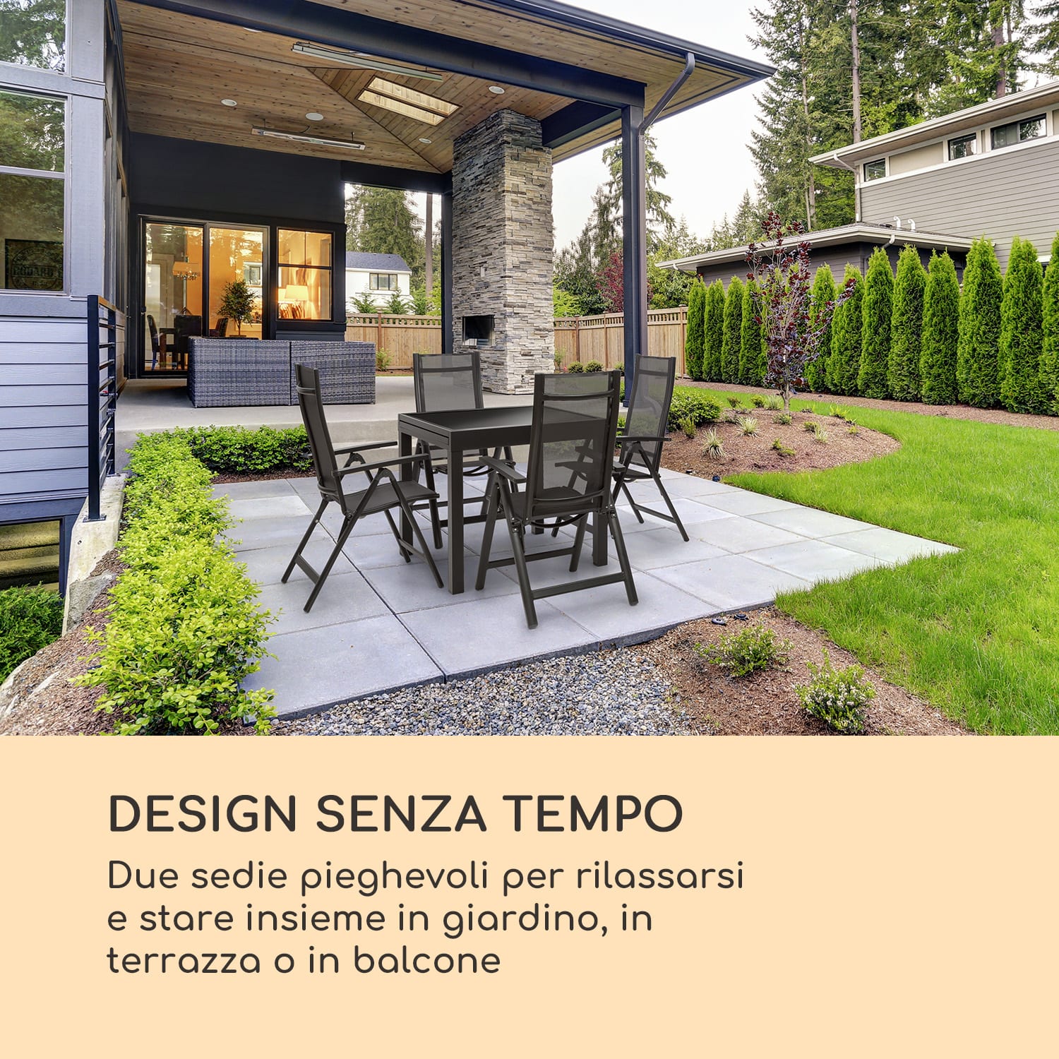 Cádiz set da 2 sedie pieghevoli 59,5 x 107 x 68 cm ComfortMesh antracite Nero