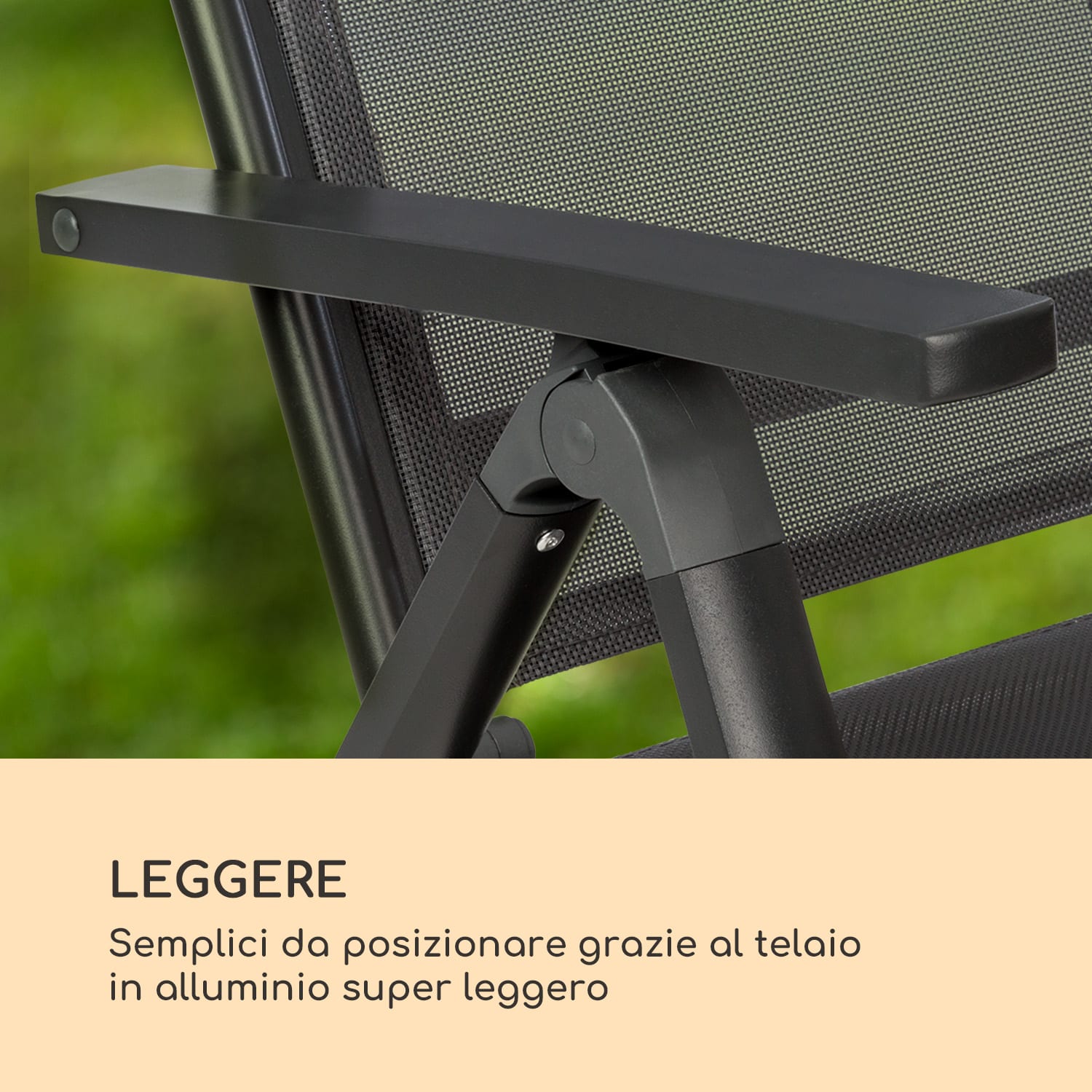 Cádiz set da 2 sedie pieghevoli 59,5 x 107 x 68 cm ComfortMesh antracite Nero