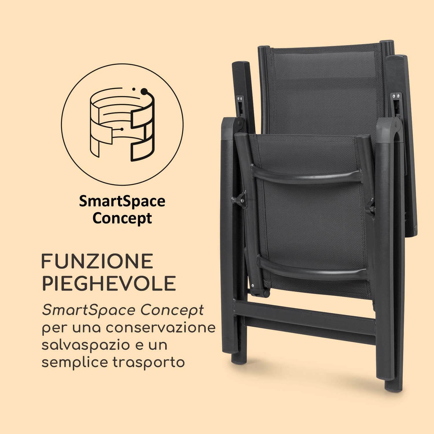Cádiz set da 2 sedie pieghevoli 59,5 x 107 x 68 cm ComfortMesh antracite Nero