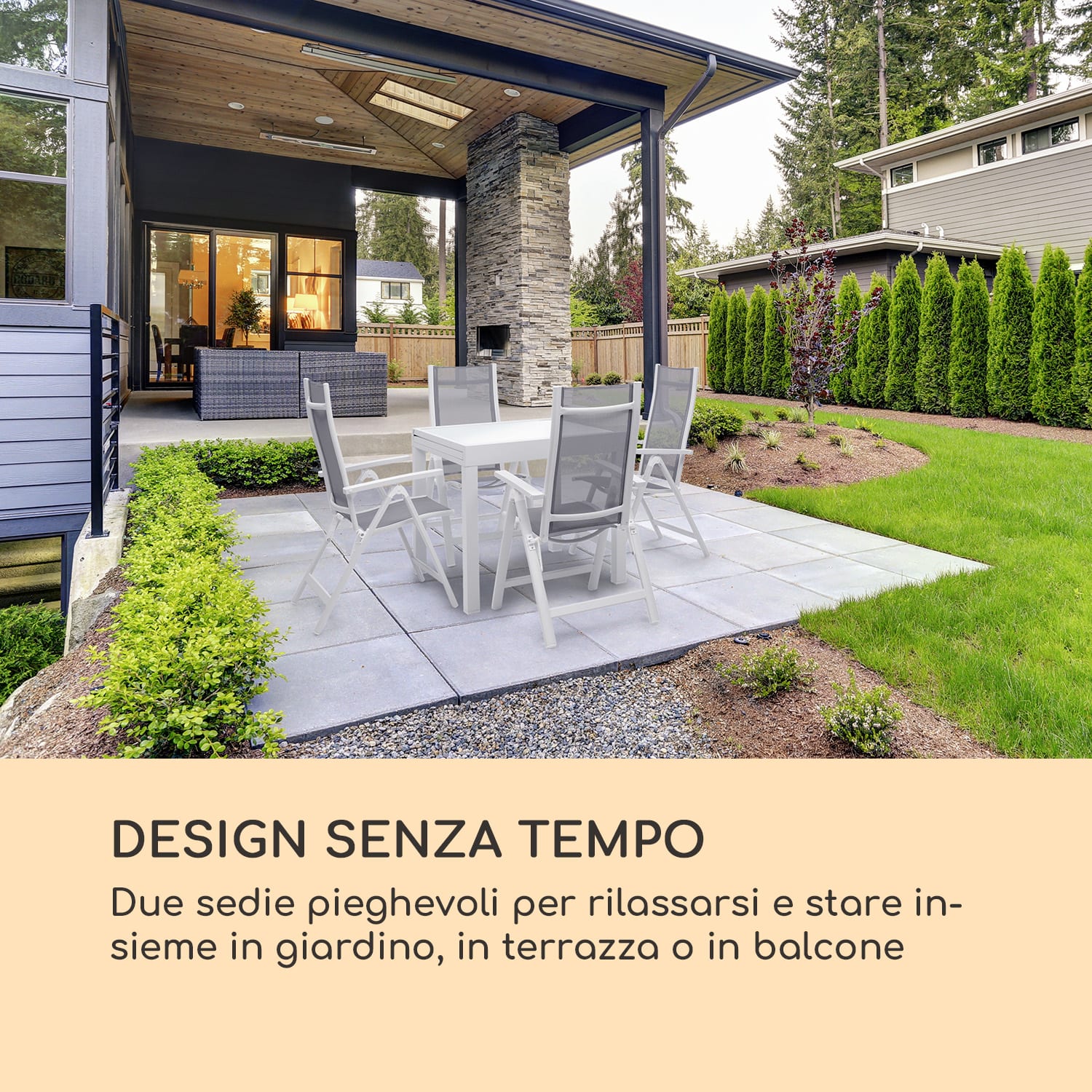 Cádiz set da 2 sedie pieghevoli 59,5 x 107 x 68 ComfortMesh alluminio bianco Bianco / Grigio medio