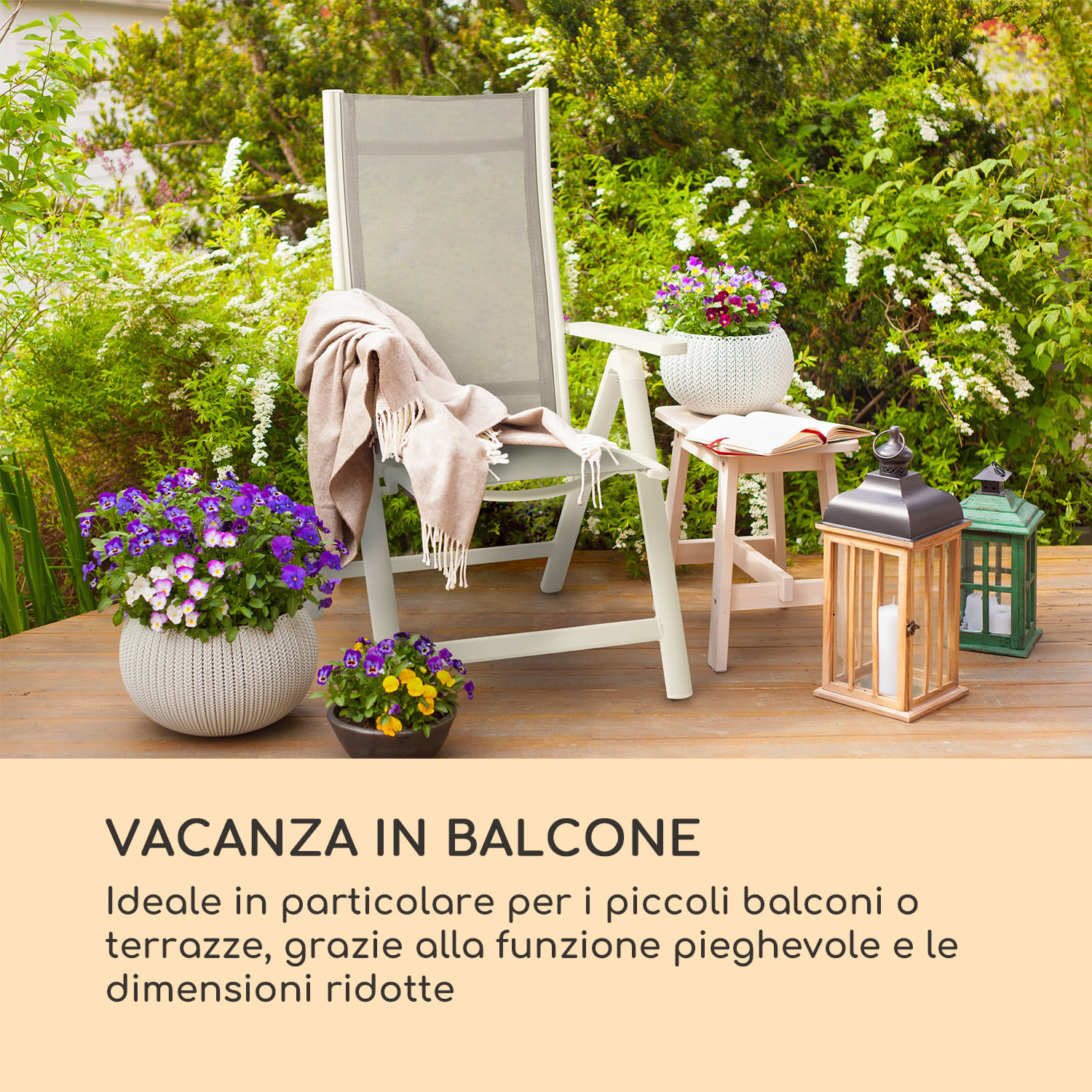 Cádiz set da 2 sedie pieghevoli 59,5 x 107 x 68 ComfortMesh alluminio bianco Bianco / Grigio medio