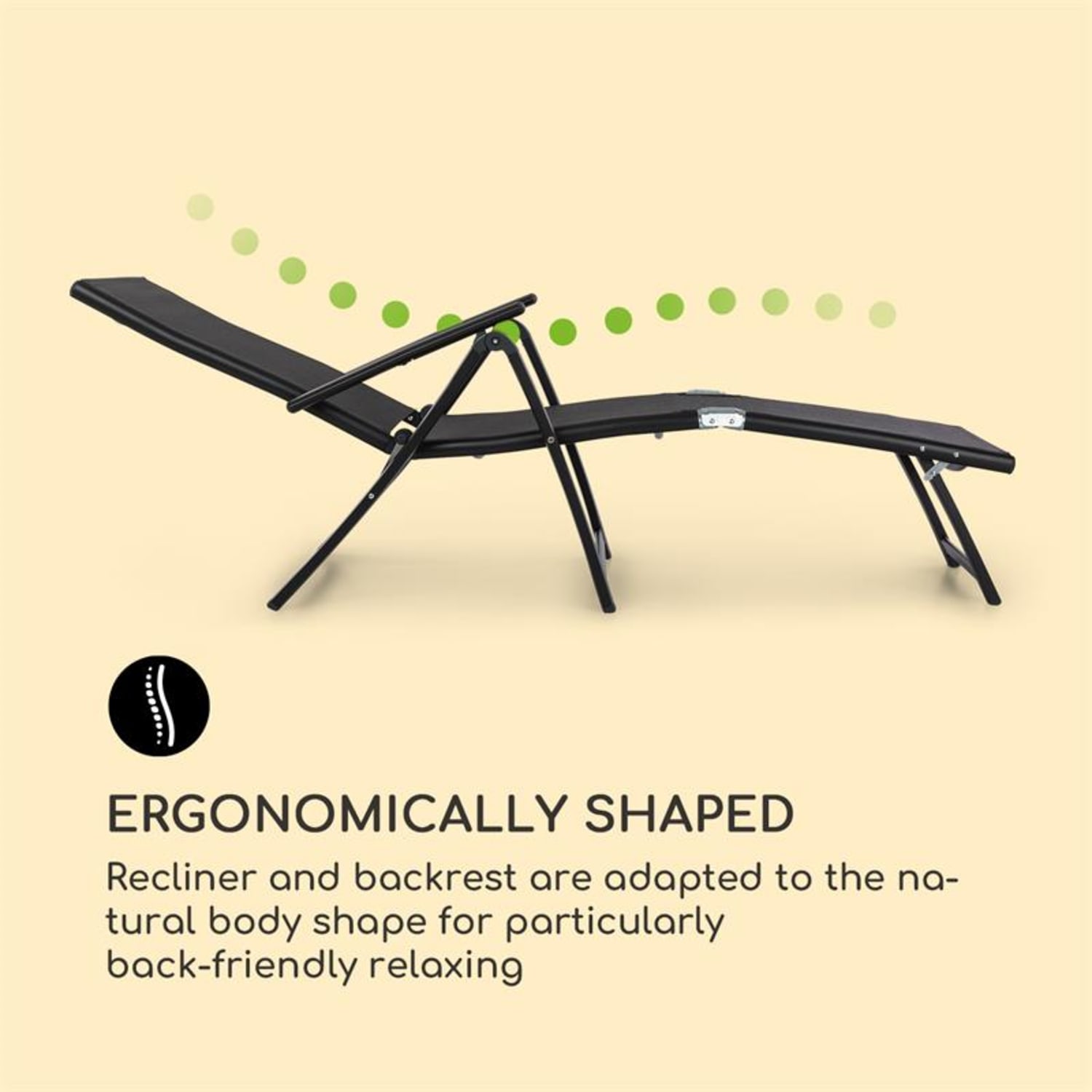 Pomporto Lounge Chaise longue de jardin 7 positions anthracite