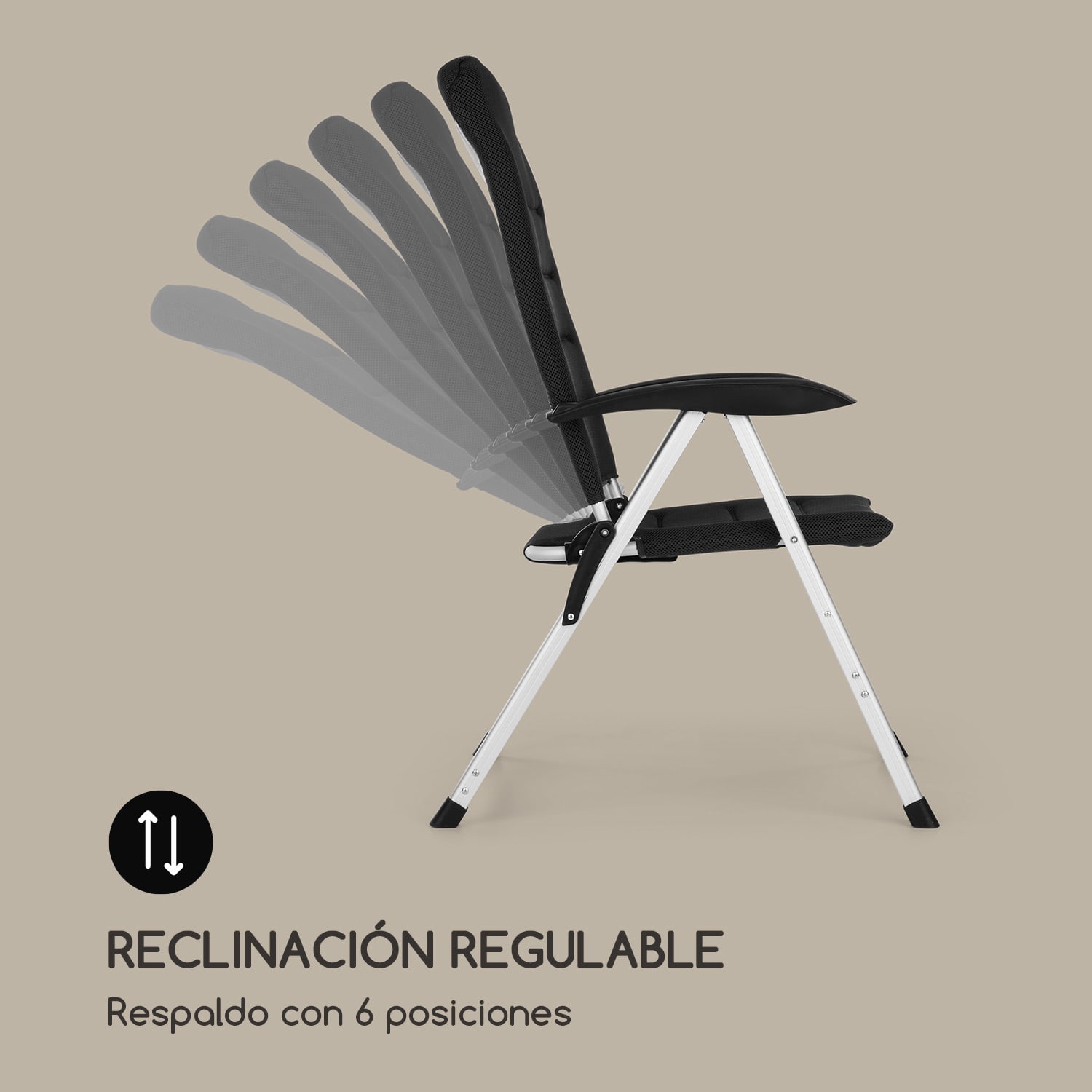 Almagro Garden Chair Silla de aluminio Tapicería de espuma Negro 