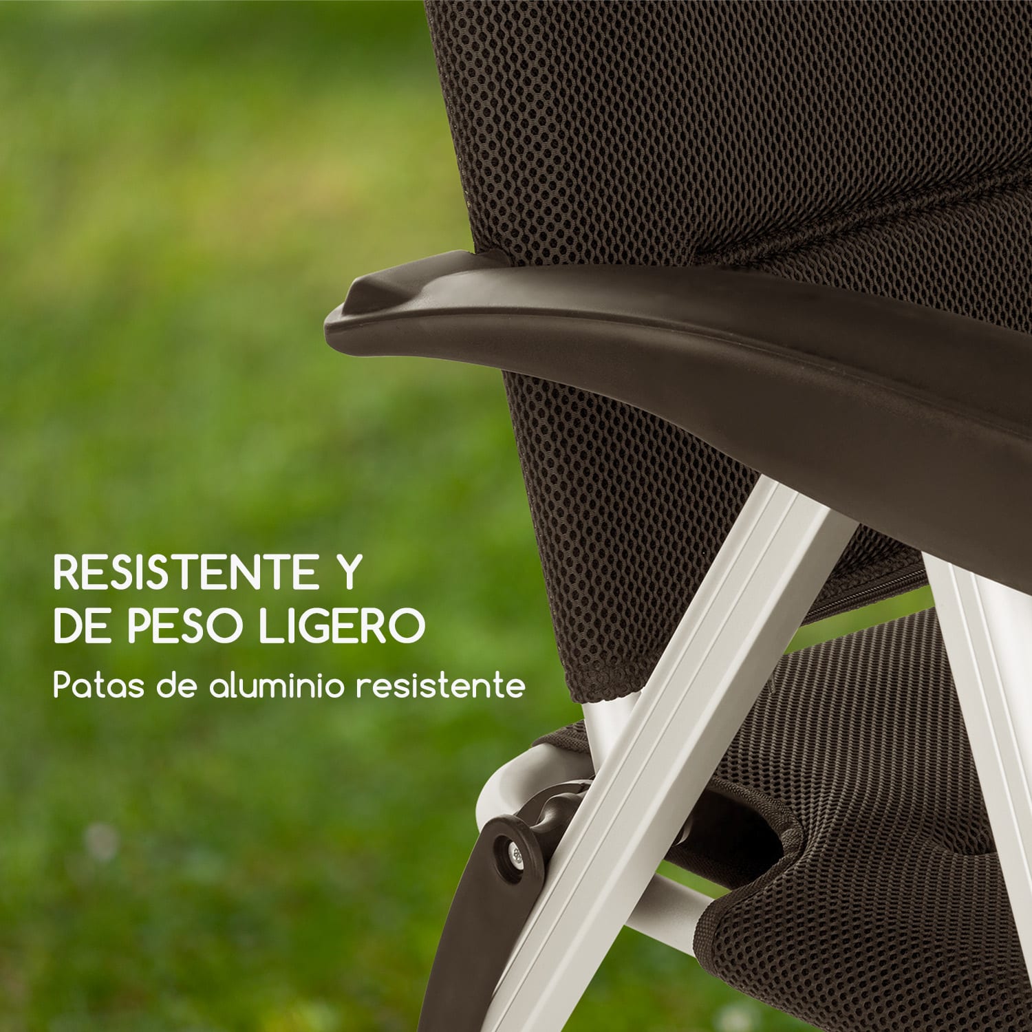 Almagro Garden Chair Silla de aluminio Tapicería de espuma Negro 