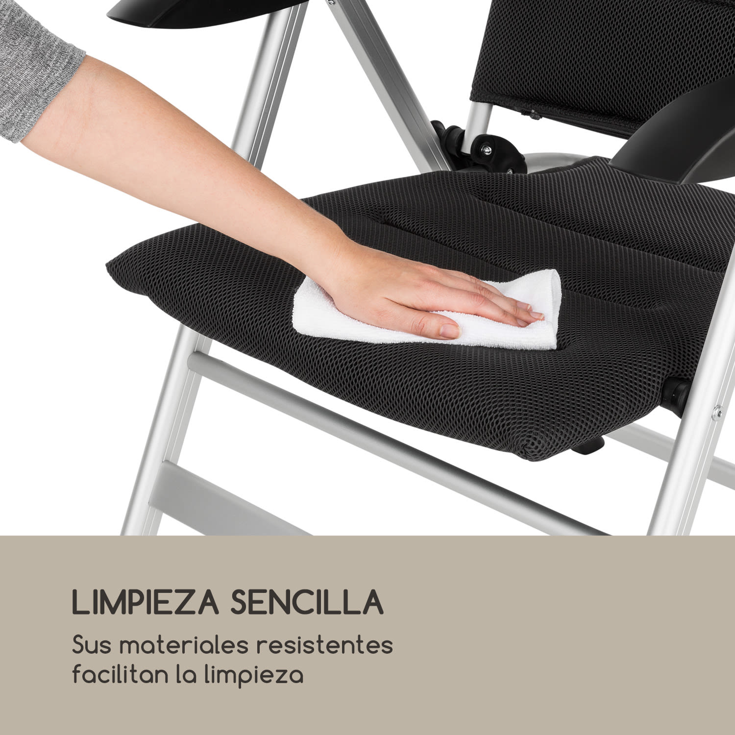Almagro Garden Chair Silla de aluminio Tapicería de espuma Negro 