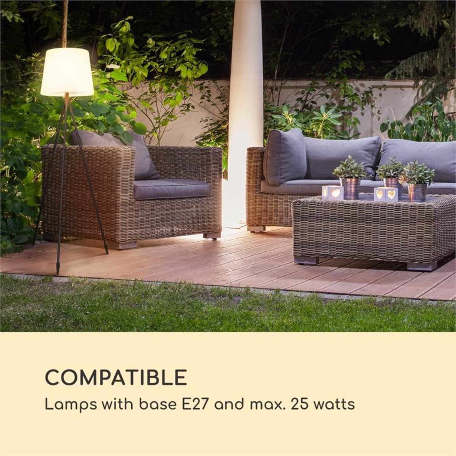 Moody STX, lampa, IP65, klosz lampy z PE, E27, 25 W maks. 