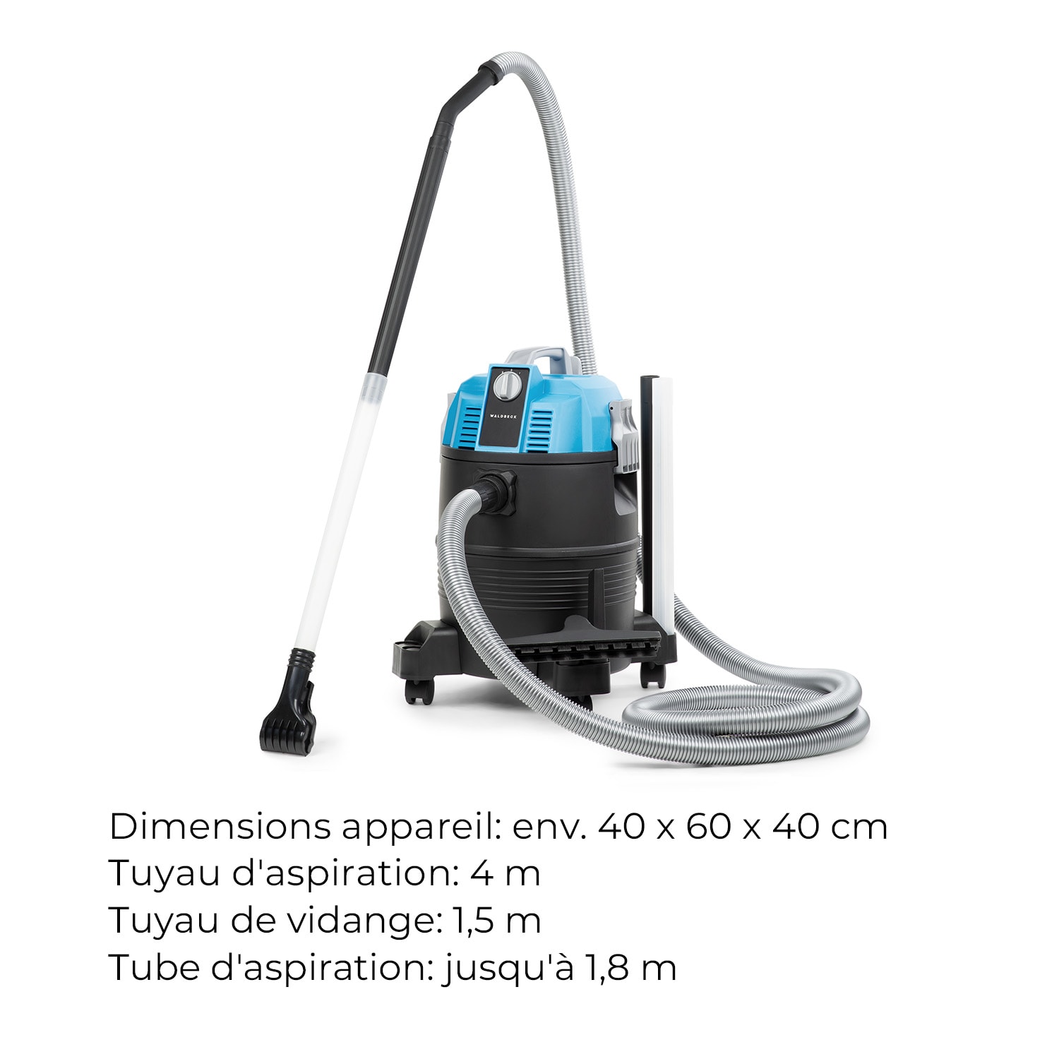 Lakeside Power Aspirateur de bassin pour vase 1400W réservoir 38L bleu 