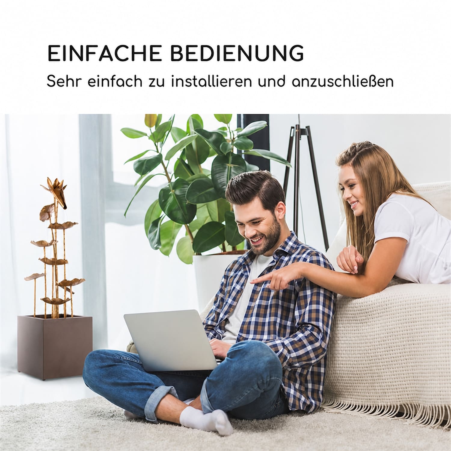 Golden Orchid Gartenbrunnen Pumpe 5W IPX8 In- & Outdoor Messing-Optik 