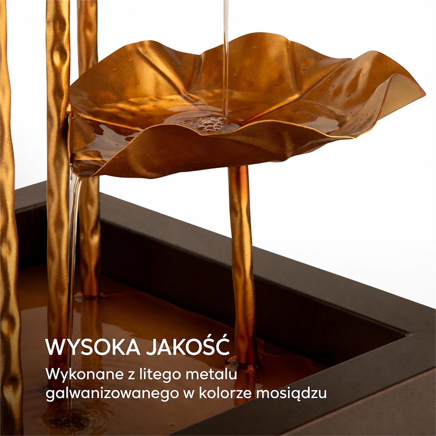 Golden Orchid fontanna ogrodowa pompa 5W IPX8 do wnętrz i na zewnątrz, wygląd mosiężny 
