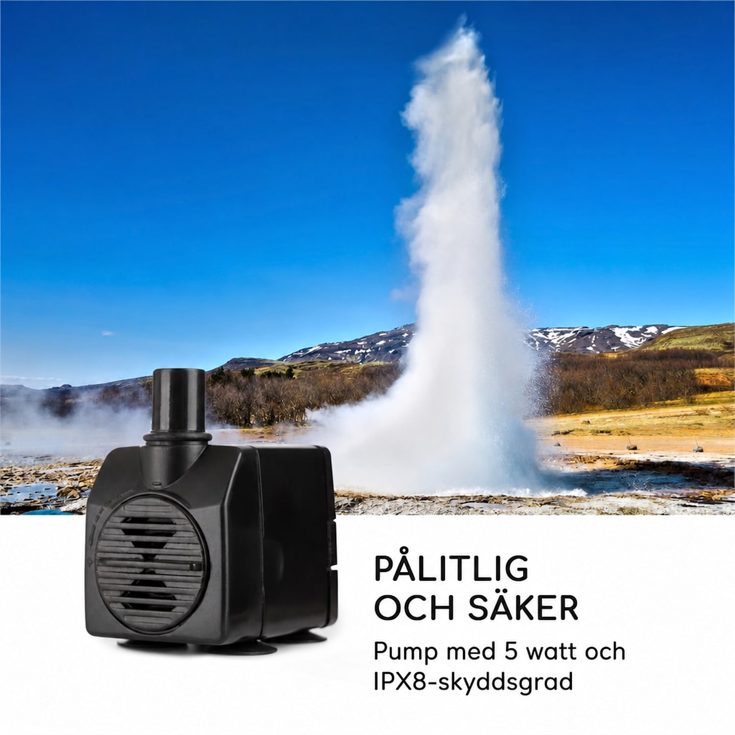 Golden Orchid trädgårdsfontän pump 5 W IPX8 för inomhus- och utomhusbruk mässingslook 