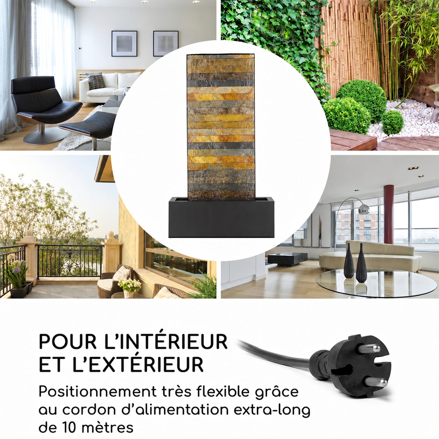 Raincastle fontaine de jardin 12 LED 8W IPX8 intérieur et extérieur 