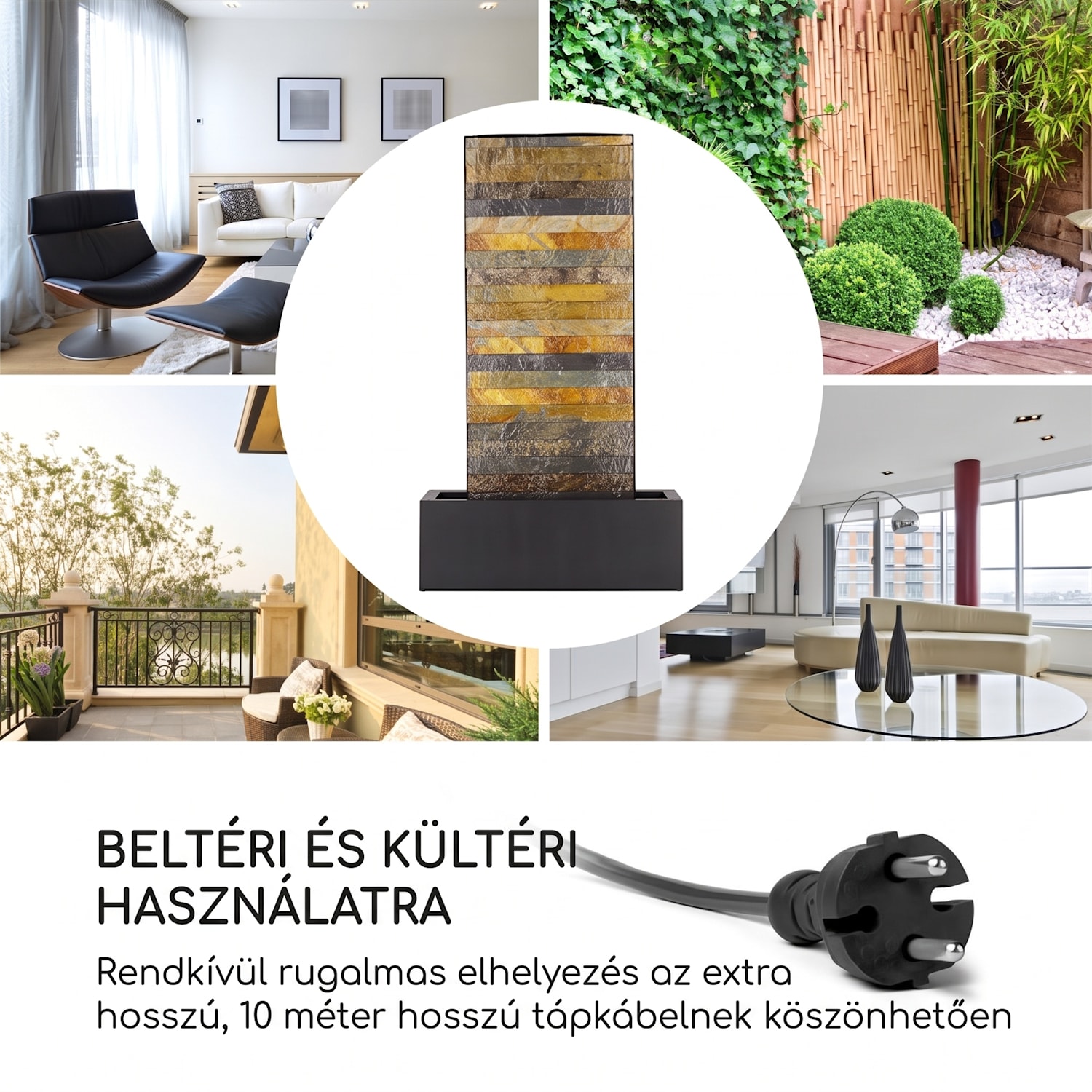 Raincastle kerti szökőkút 12 LED, 8W, IPX8 beltéri és kültéri használatra 