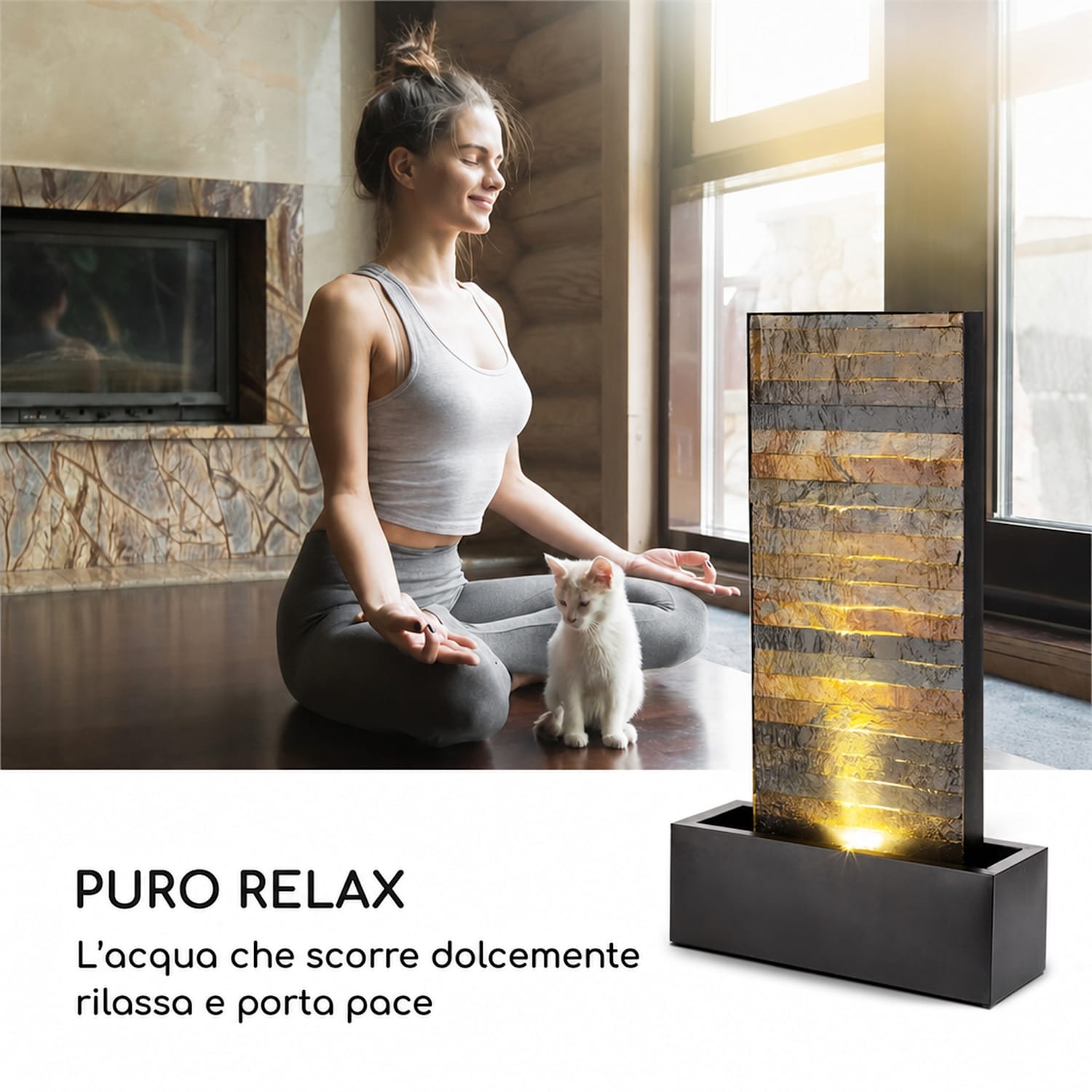 Raincastle fontana da giardino 12 LED 8W IPX8 interno ed esterno 