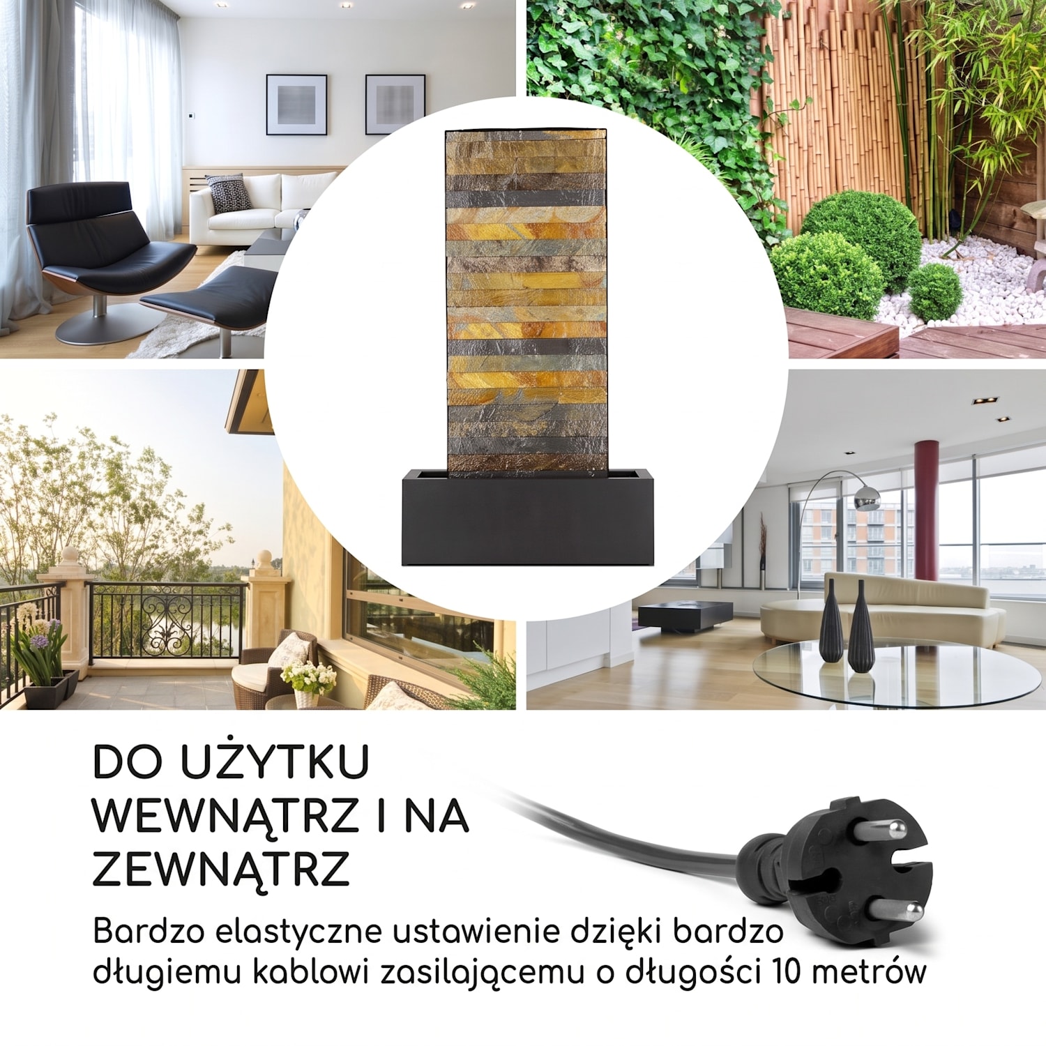 Raincastle fontanna ogrodowa 12 LED 8W IPX8 do użytku wewnętrznego i zewnętrznego 