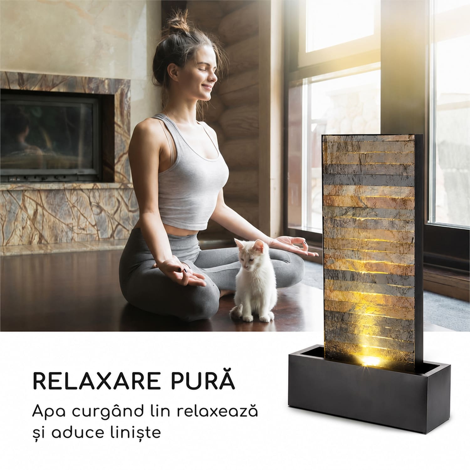 Fântână de grădină Raincastle 12 LED-uri 8W IPX8 interior și exterior 