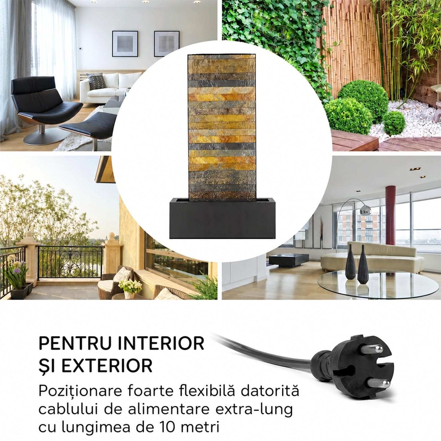 Fântână de grădină Raincastle 12 LED-uri 8W IPX8 interior și exterior 