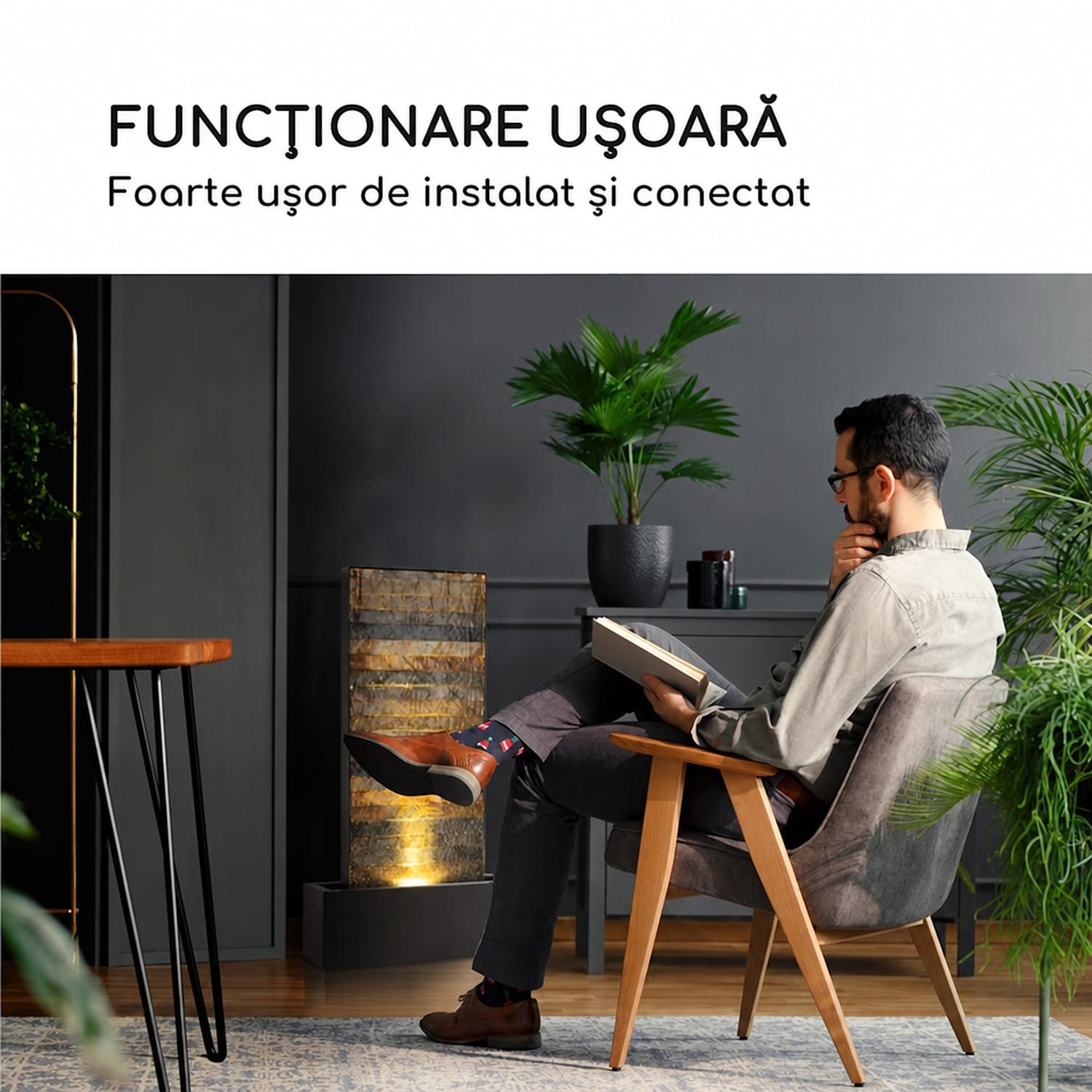 Fântână de grădină Raincastle 12 LED-uri 8W IPX8 interior și exterior 