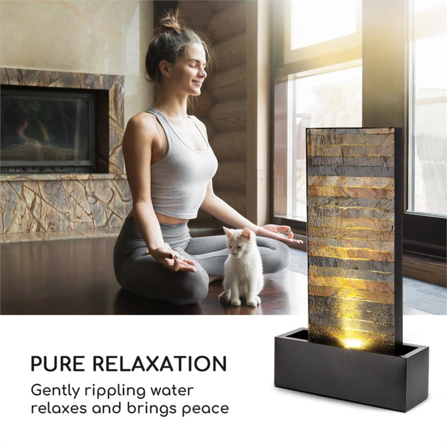 Raincastle, záhradná fontána, 12 LEDiek, pumpa 8 W, IPX8, Loopflow Concept 