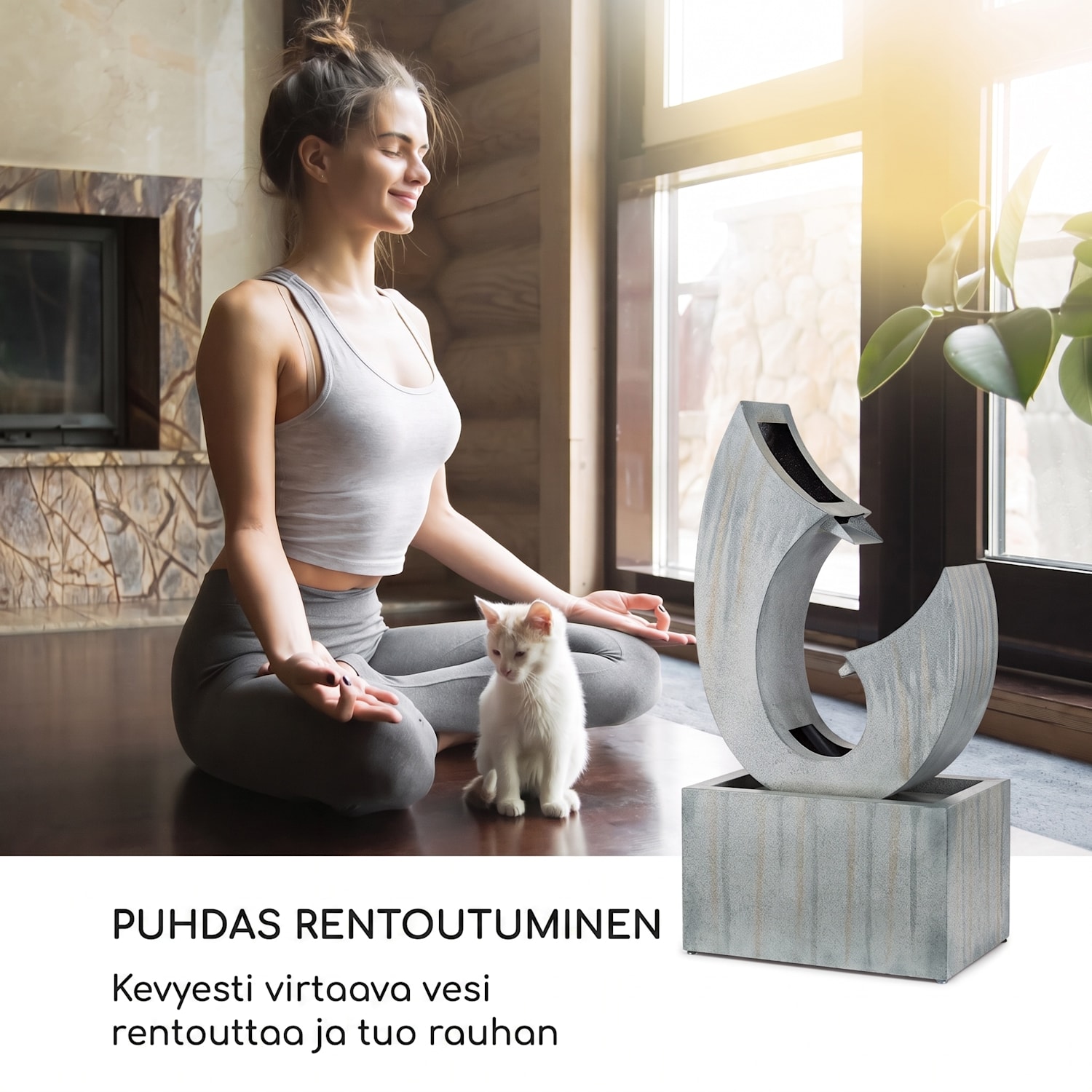 Trumpet Flow suihkulähde puutarhaan sisälle/ulos 8 W sinkittyä metallia LED-valot 
