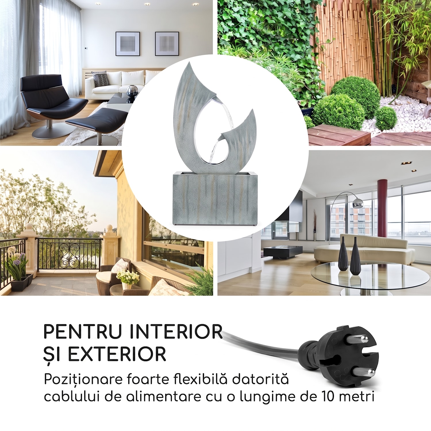 Trumpet, fântănă de grădină, pompă 8 W, LED-uri, galvanizat 