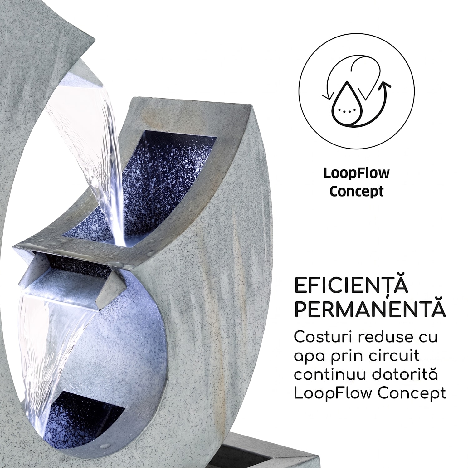 Trumpet, fântănă de grădină, pompă 8 W, LED-uri, galvanizat 