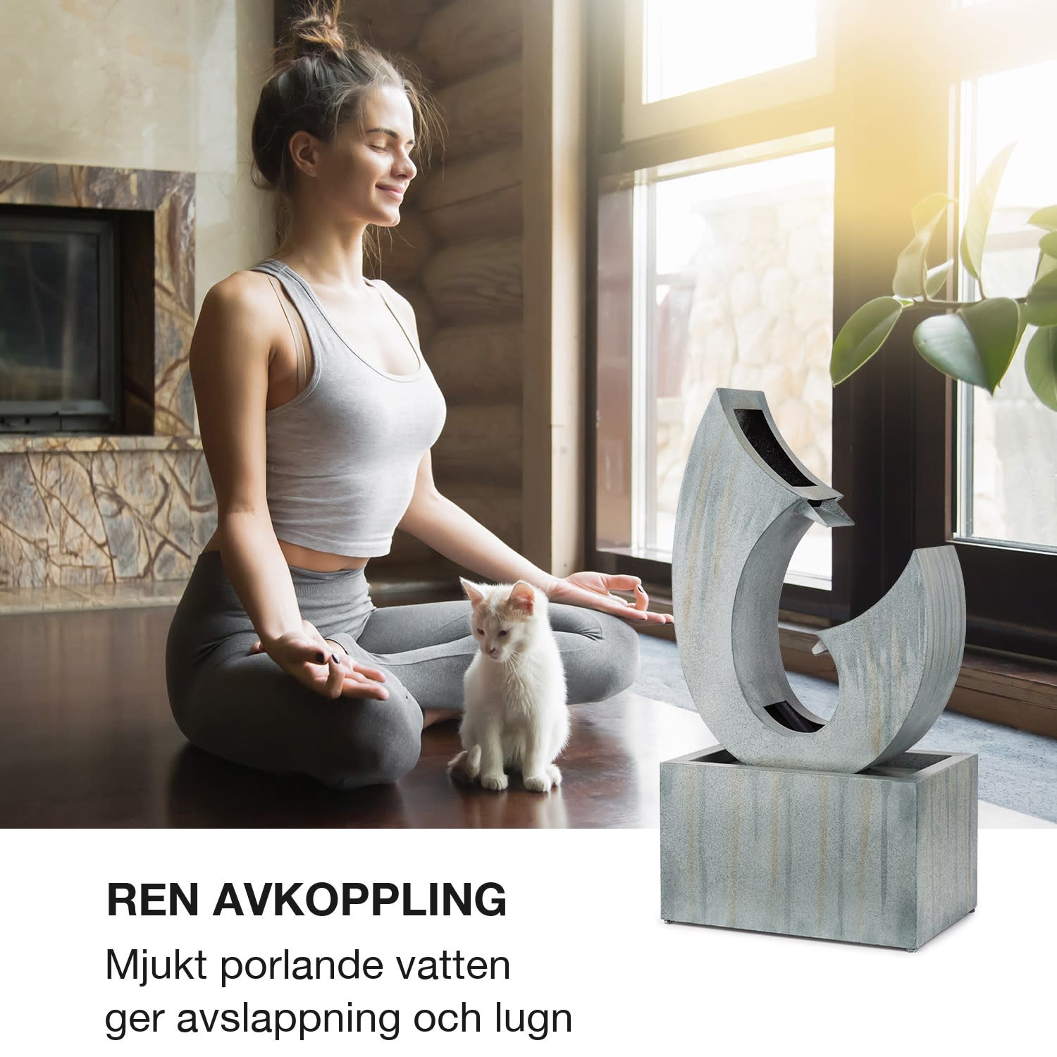 Trumpet Flow trädgårdsfontän In-/ Outdoor 8W försinkad metall LEDs 