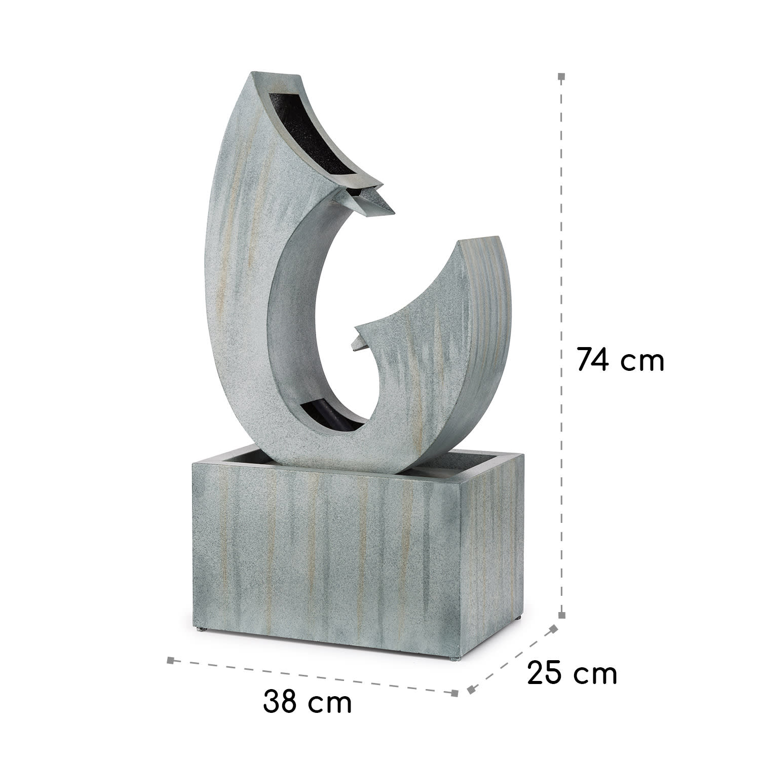 Trumpet Flow, градински фонтан, 8 W, поцинкован метал, LED 