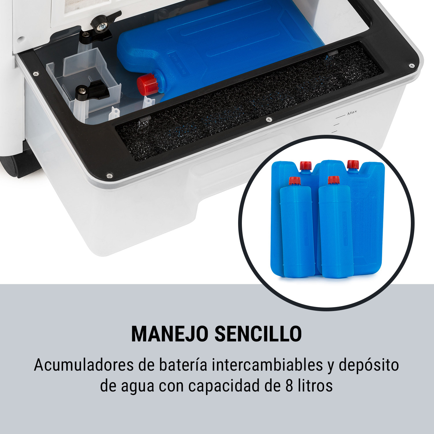 Freeze Me Climatizador evaporativo, ventilador y deshumidificador 3 en 1 de 400m³/h 