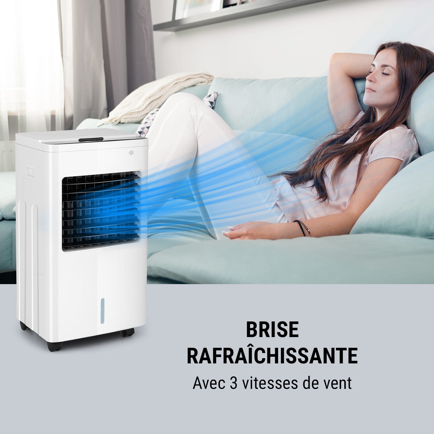 Freeze Me 3-en-1 rafraîchisseur d'air ventilateur humidificateur d'air 400 m³/h 