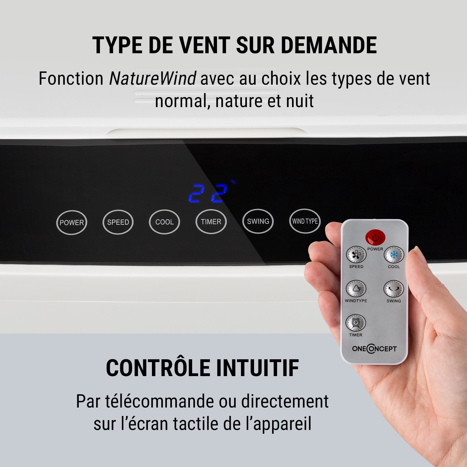 Freeze Me 3-en-1 rafraîchisseur d'air ventilateur humidificateur d'air 400 m³/h 