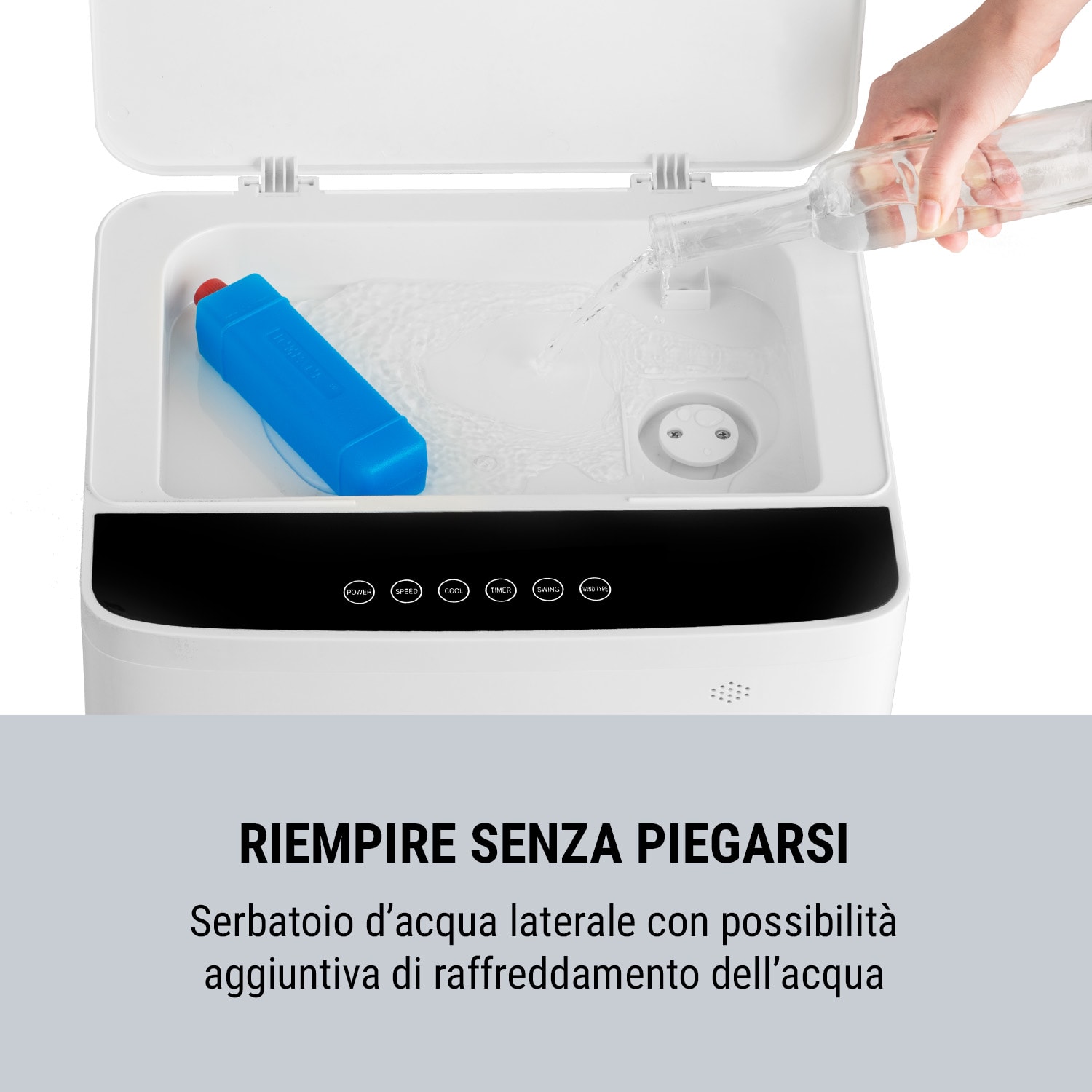 Freeze Me raffrescatore evaporativo 3 in 1 ventilatore umidificatore 400m³/h 