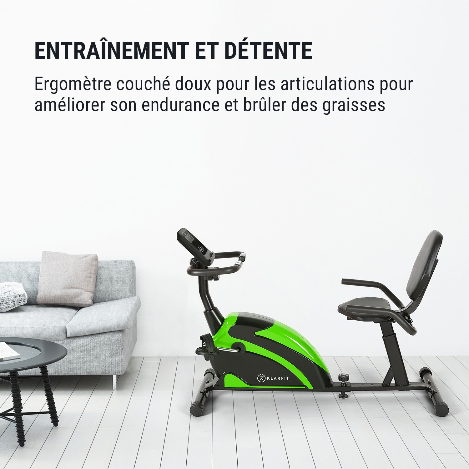 Relaxbike 6.0 SE Ergomètre couché volant d'inertie 12 kg - noir & vert 
