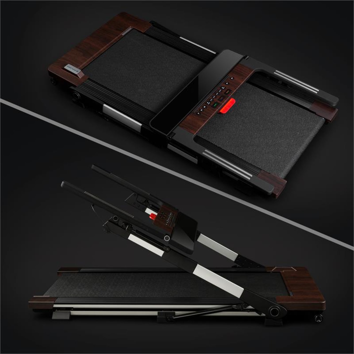 OUTRUN 2XC, bandă de alergare, 1 - 12 km/h, afișaj cu LED, decor din lemn 