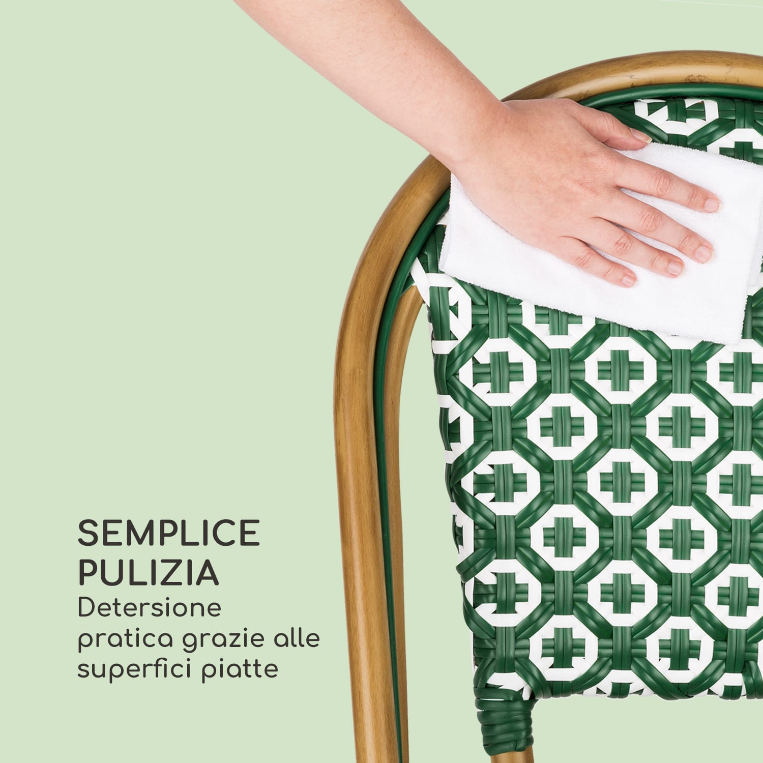 Montbazin GR sedia impilabile telaio in alluminio polirattan verde Verde