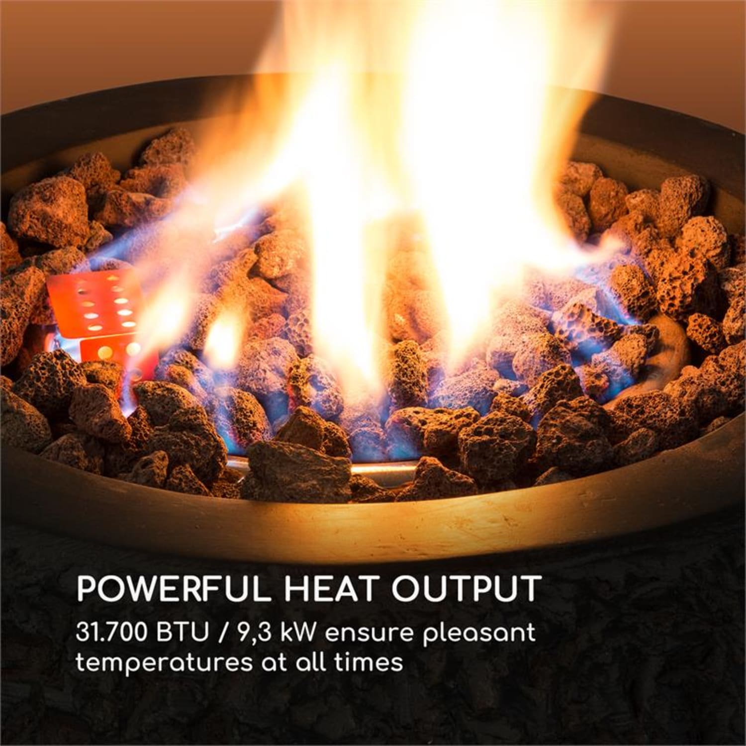 El Hierro, plynové ohnisko, vykurovací výkon: 31,700 BTU/9,3 kW, tmavosivé