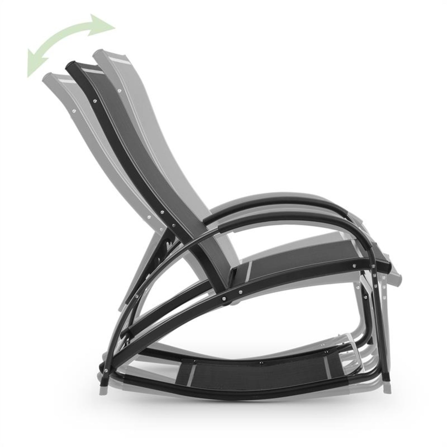 Beverly Wood aurinkotuoli keinutuoli alumiinia musta Musta