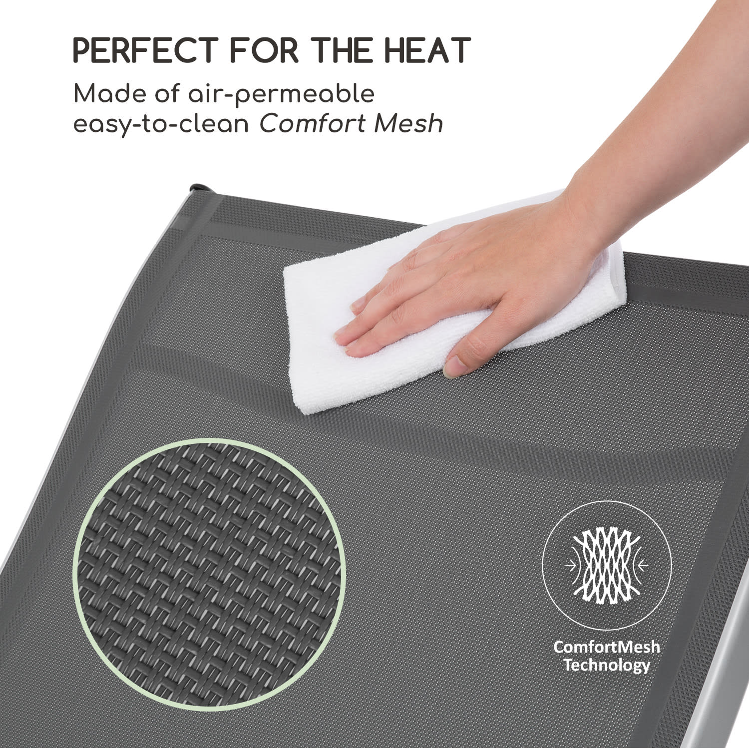 Beverly Wood, záhradné lehátko, hojdacie kreslo, hliník, sivé Tmavo šedá