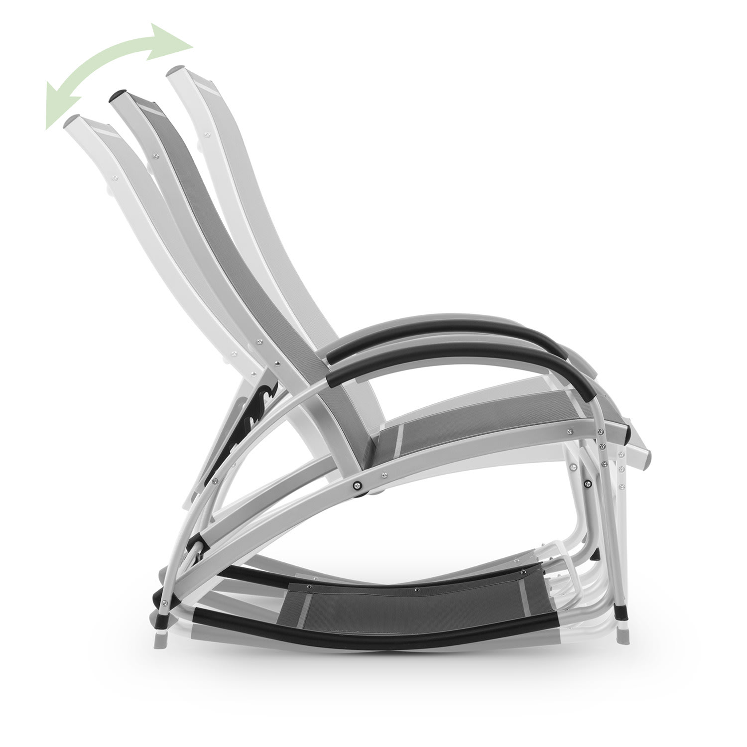 Beverly Wood, záhradné lehátko, hojdacie kreslo, hliník, sivé Tmavo šedá