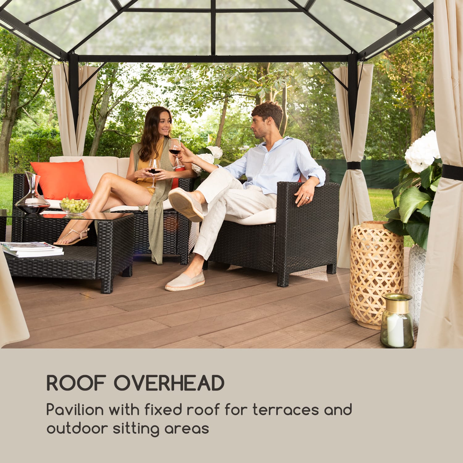 Pantheon Solid Sky, sjenica sa krovom, 3 x 3 m, polikarbonat, aluminij 