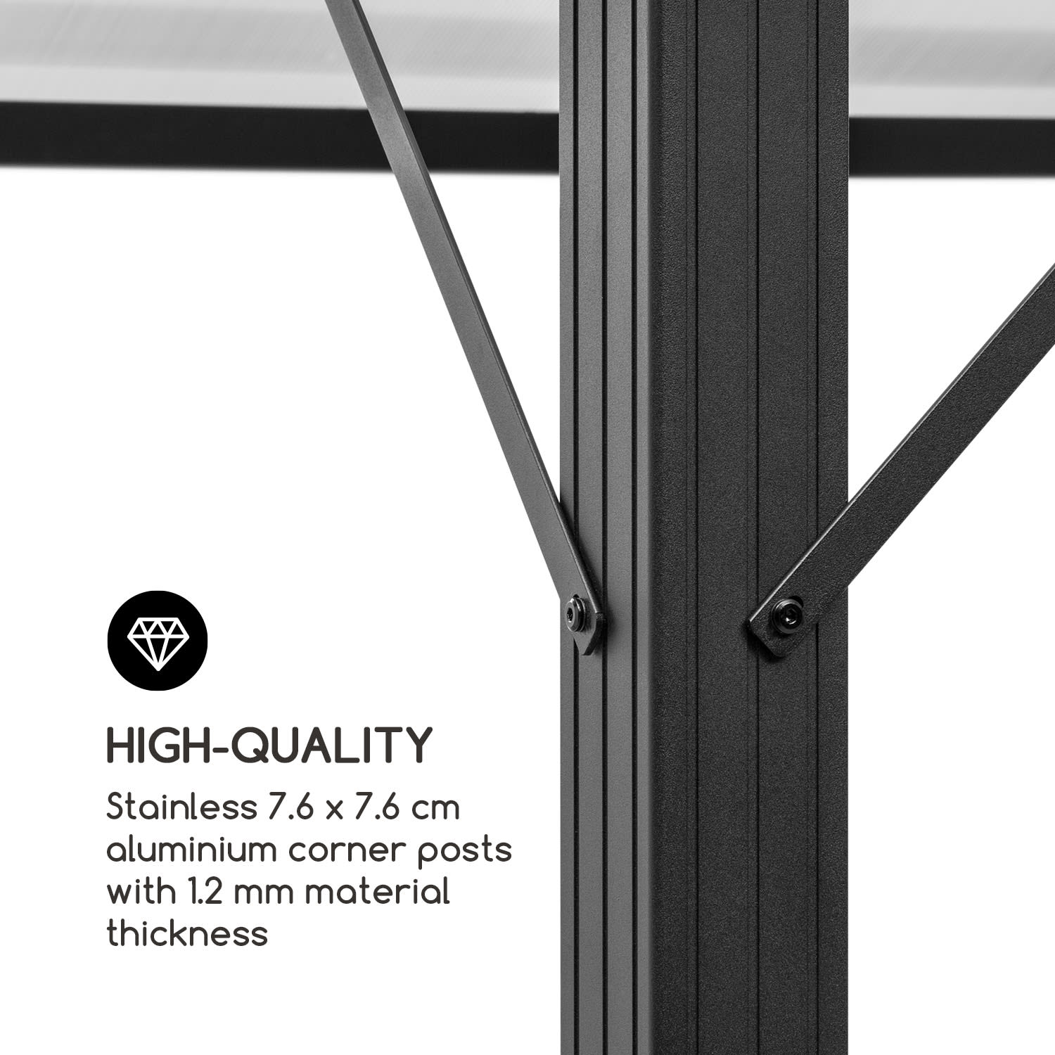 Pantheon Solid Sky, sjenica sa krovom, 3 x 3 m, polikarbonat, aluminij 