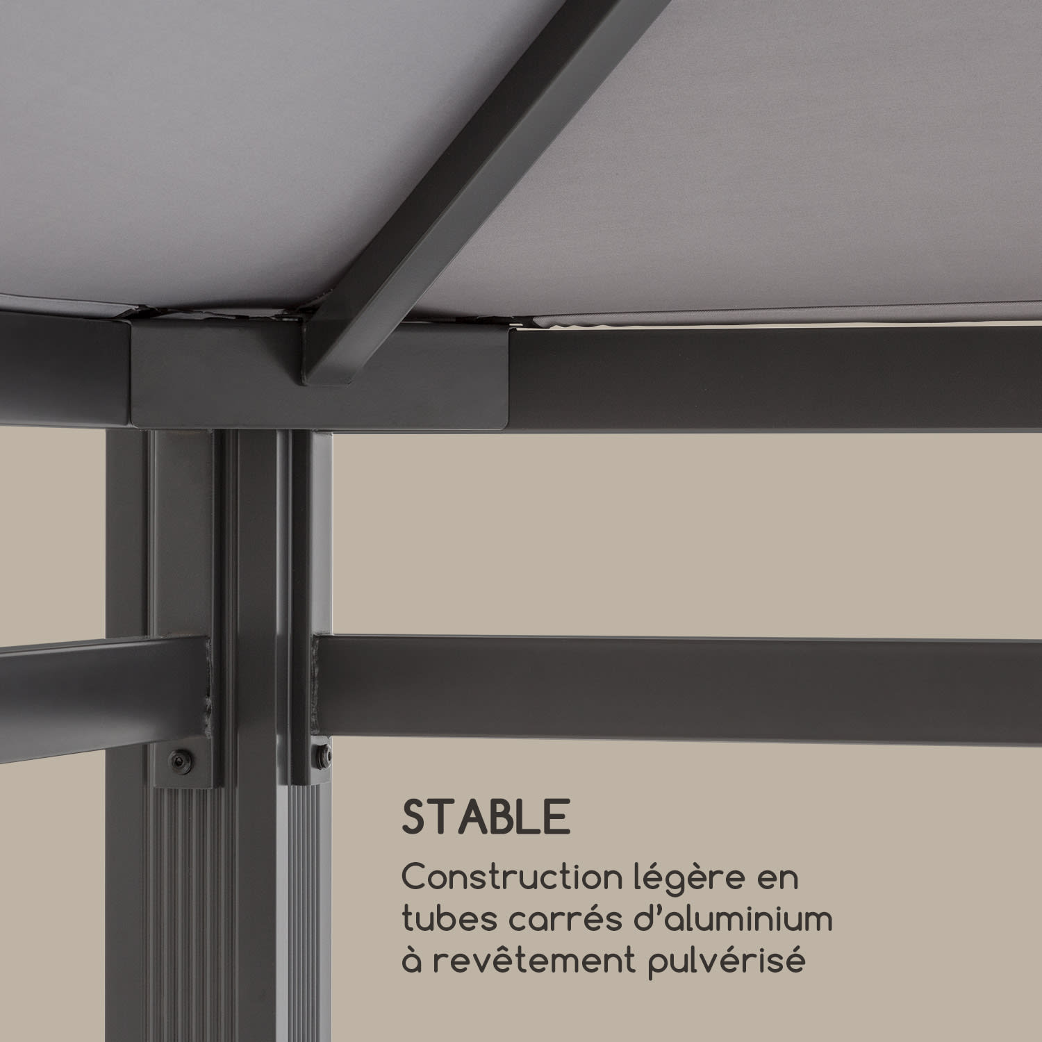Pantheon Illumina Pergola avec toit en polycarbonate aluminium noir 