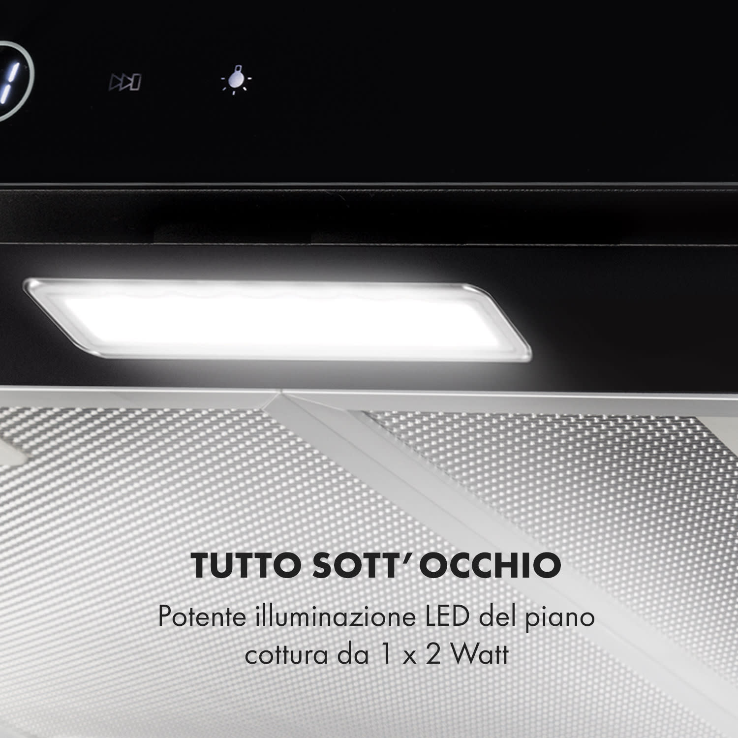 Contempo Neo Cappa Sottopensile 60cm 175m³/h Inox Acrilico nero 