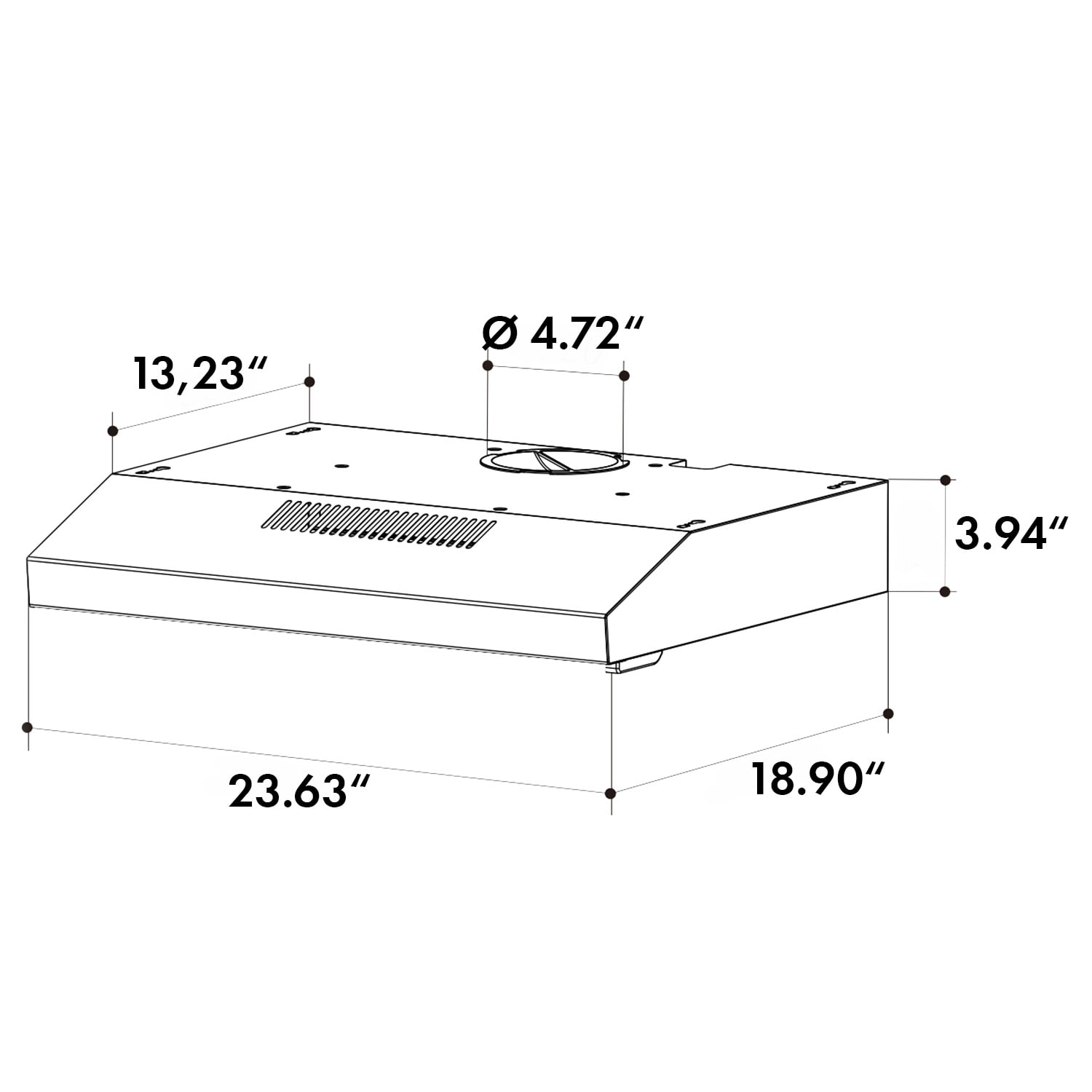 Contempo Neo, digestor, 60 cm, podskrinkový, 175 m³/h, akryl, nehrdzavejúca oceľ 